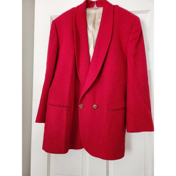 BARRIE PACE LTD Red 100% CAMEL HAIR Blazer SZ 12 x 22 Sleeve x 21 x Chest x 29.5 - Picture 4 of 8